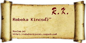 Rebeka Kincső névjegykártya